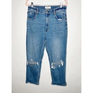 Abercrombie & Fitch Jeans Ankle Straight Ultra High Rise Distressed Size 31/12R